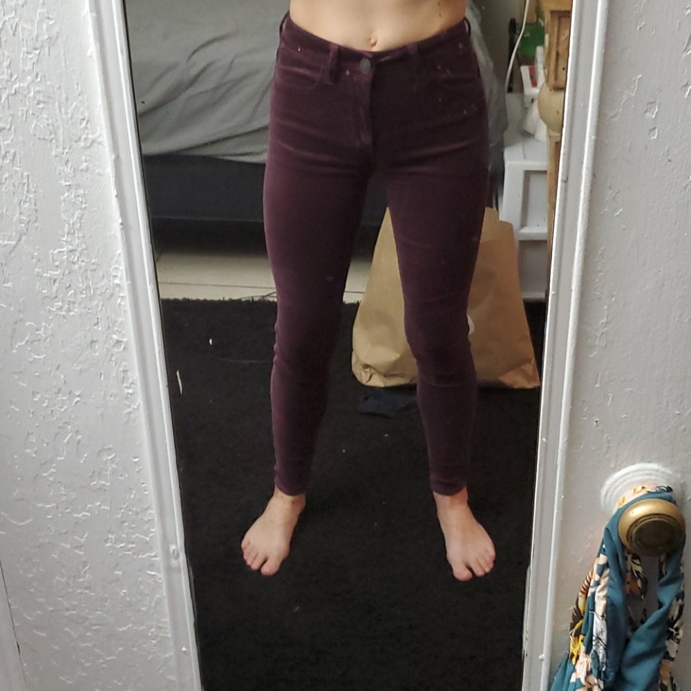 American Eagle High Rise Burgundy Leggings